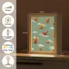 Dinosaurussen - Wolken - Sterren - Oranje Light Box met kabel klein -USP_NL