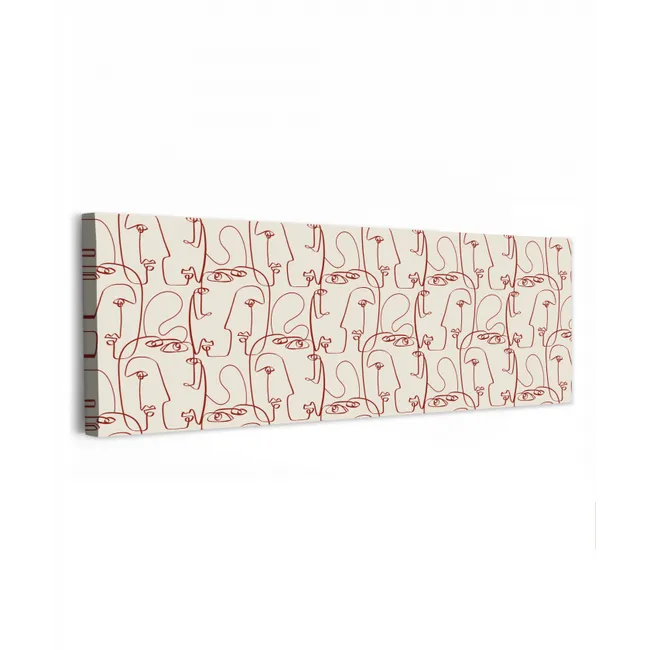 Gezichten - Abstract - Rood - Beige canvas 2cm klein 828 -z3d