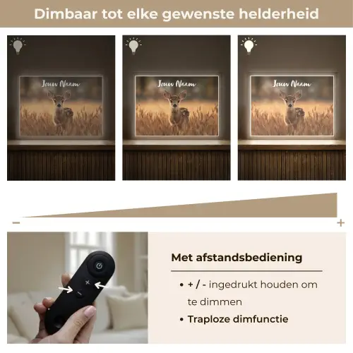 Hert - Graanveld - Bruin Light Box met batterij (Wandlamp kind) middel -USP_dimbaarNL