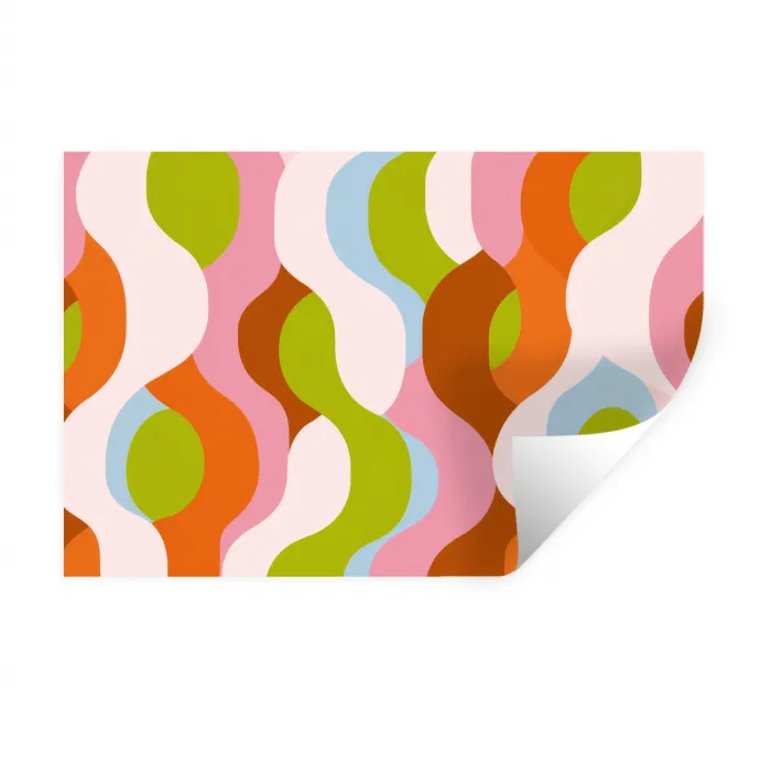 Abstract - Vormen - Roze Muursticker klein -3d