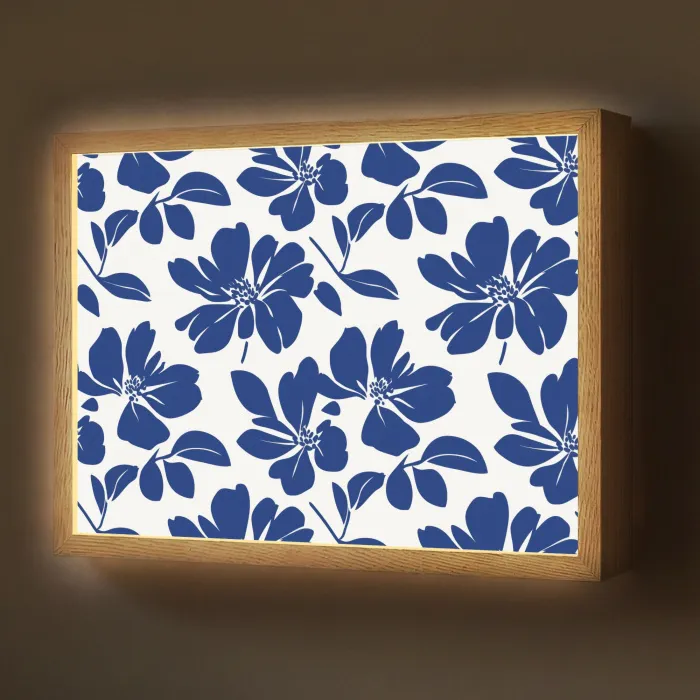 Floraal - Modern - Blauw Light Box met batterij (Wandlamp) middel 907 -z3d_website