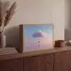 Wolk - Schommel - Kleurrijke lucht Light Box met batterij (Wandlamp) middel -sfeer2