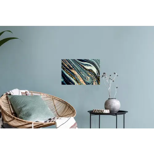 Marmer - Goud - Blauw - Glitter - Marmerlook - Abstract Muursticker klein -plant