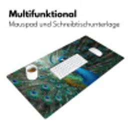 Pauw - Veren - Blauw Muismat XXL klein -ysfeer4_duits