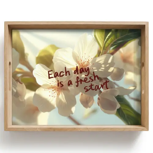 Bloesems - Zonlicht - Quote - Wit Dienblad Rechthoek middel -z3d_shopping