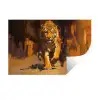 Tijger - Geschilderd - Oranje - Penseelstreken Muursticker klein -3d