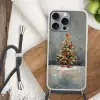 Kerstboom - Cadeaus - Rood - Goud Hoesje iPhone 16 Pro Max met koord klein -sfeer4