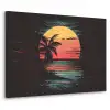 Strand - Minimalistisch - Zon - Oranje Textielframe zwart klein -3d