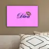 Diva - Lip - Panterprint - Roze canvas 2cm klein -sfeer3