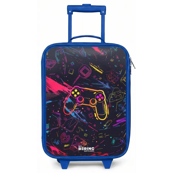 Gamerwereld in neonstijl Kinderkoffer - Blauw klein -zz3dotto