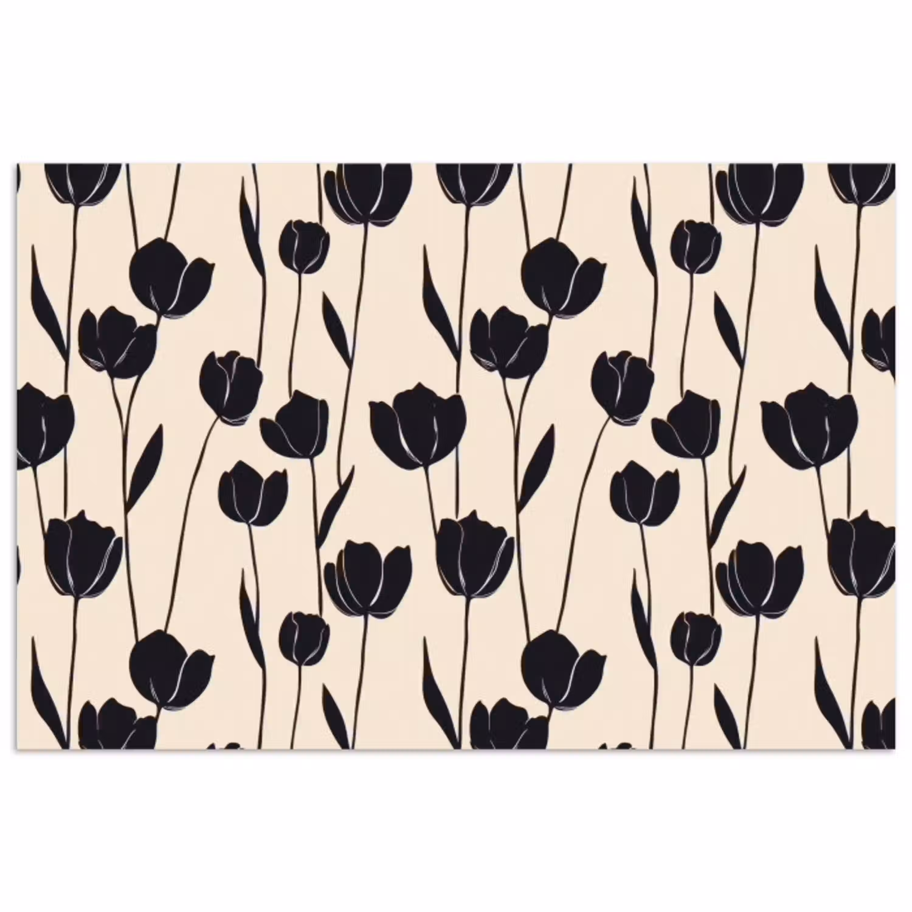 Tulpen - Patroon - Zwart poster papier klein 62 -3d