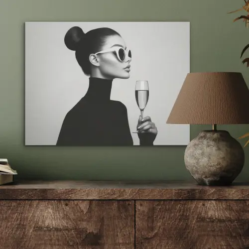 Vrouw - Champagne - Modern PET vilt klein -sfeer2