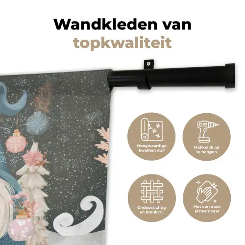 Kerst - Gnomen - Pastel Wandkleed katoen klein -sfeer2