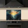 Vogels - Zon - Bomen - Groen keuken achterwand spatscherm klein -sfeer1