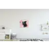 Zwart - Panter - Roze - Abstract textielposter latten blank klein -kinderkamer