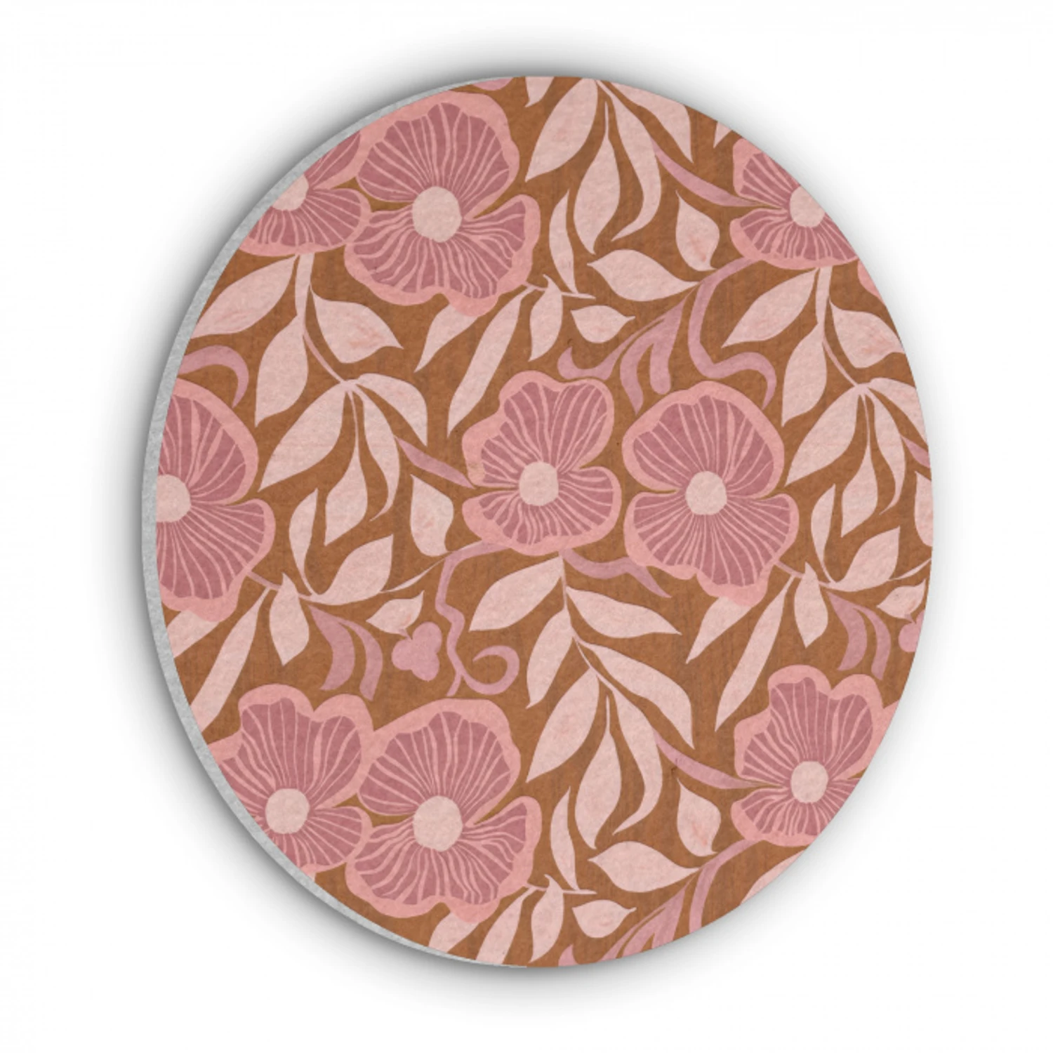 Sfeer - Bloemen - Roze Akoestische PET Vilt - Rond klein 838 -3d