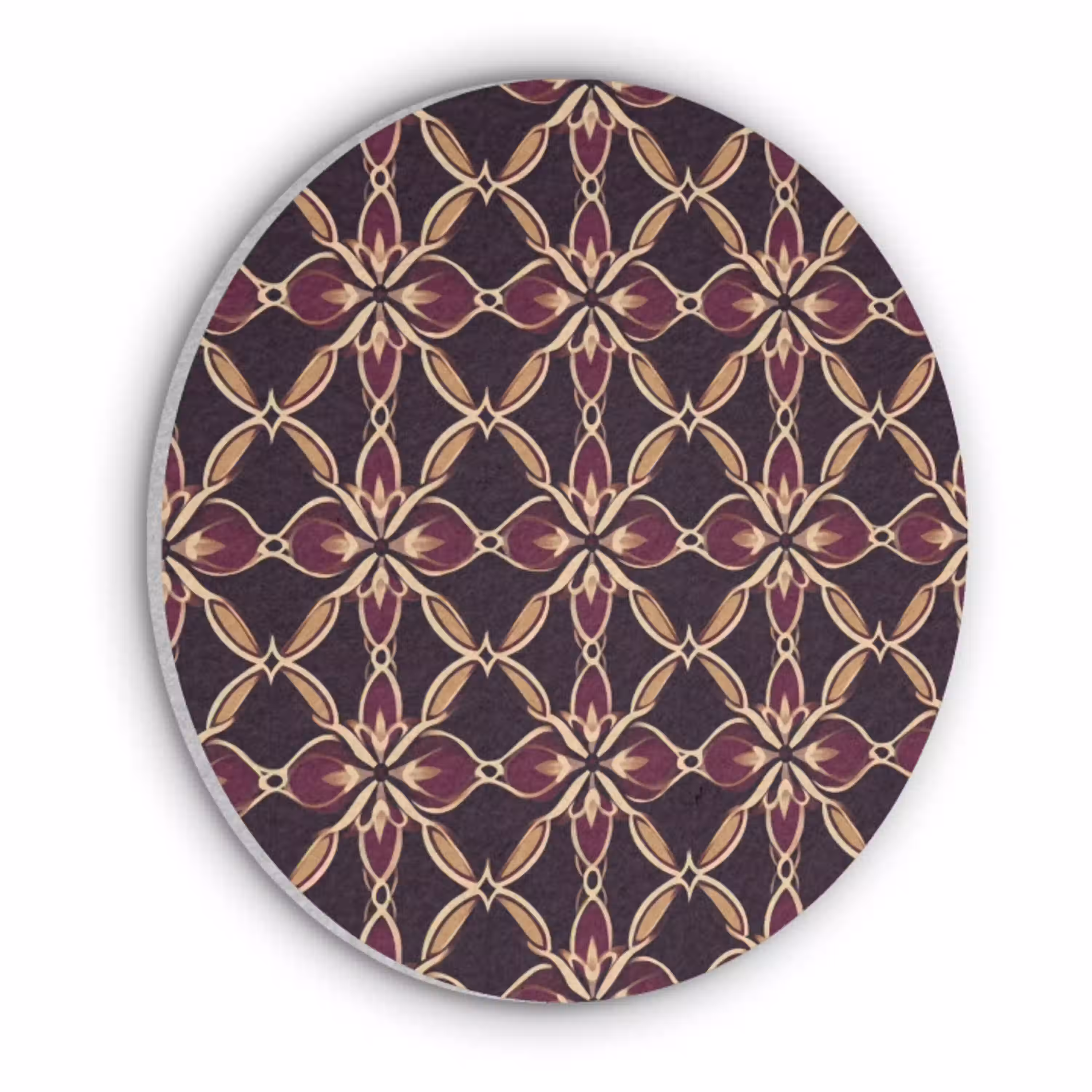 Symmetrisch - Tegel - Burgundy Akoestische PET Vilt - Rond klein 838 -3d