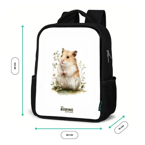 Dier - Natuur - Hamster Rugzak - Zwart middel -productfoto_formaten