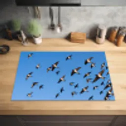 Zwaluwen - Vliegen - Blauw Inductie beschermer vinyl 3mm klein -sfeer5