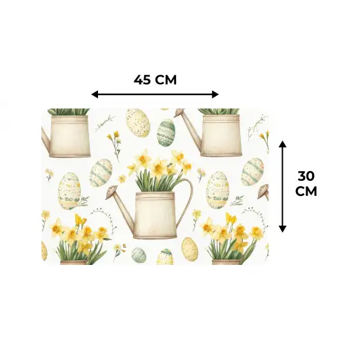 Gieter - Bloemen - Eieren Placemat vinyl groot -specs