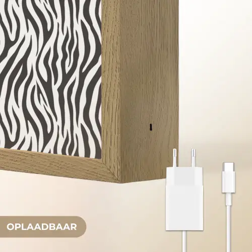 Zwart - Wit - Zebra - Patroon Light Box met batterij (Wandlamp) middel 907 -USP_websiteoplaadbaarNL