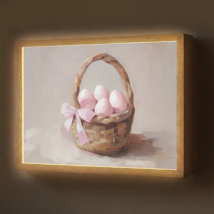 Mand - Eieren - Roze Light Box met batterij (Wandlamp) middel -z3d_website