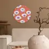 Bloemen - Grafisch - Oranje Wandcirkel kunststof plaat 5mm dik klein 188 -sfeer1