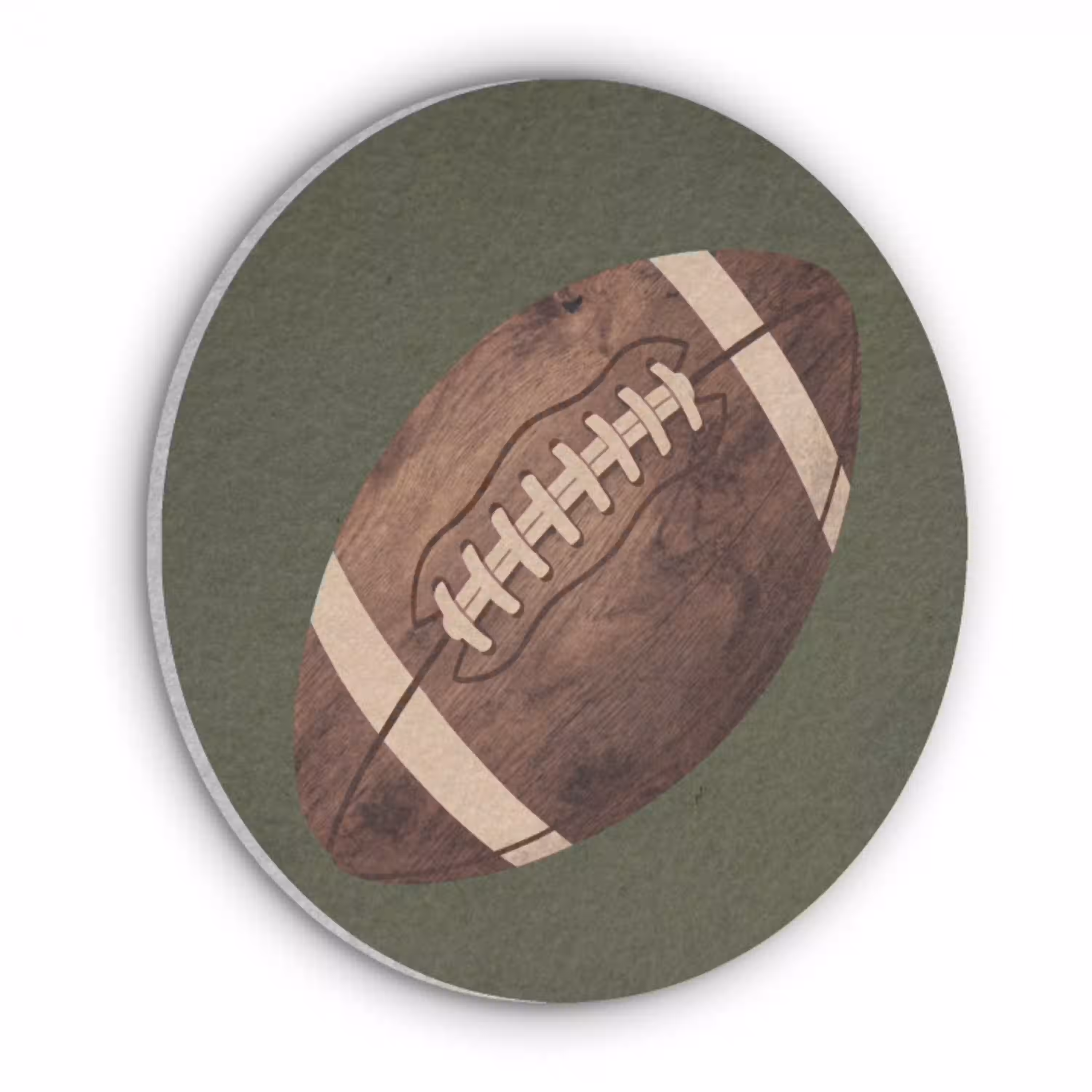 Football - Hout - Sport - Groen Akoestische PET Vilt - Rond klein -3d