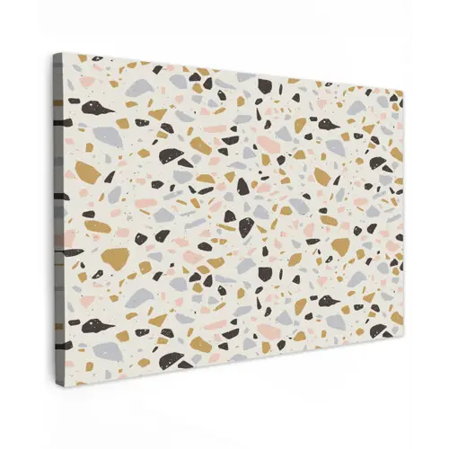 Terrazzo -  Patroon - Neutraal - Zacht - Multi Tuinposter op houten frame 2 cm dik klein 845 -3d