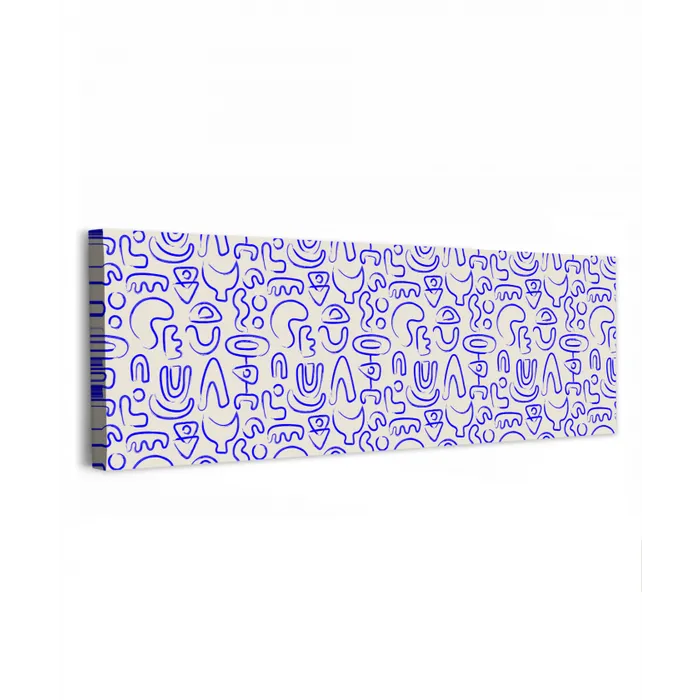 Blauw - Patroon - Abstract - Beige canvas 2cm klein 828 -z3d