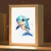 Dolfijn - Blauw - Water - Druppels Light Box met kabel klein -zzz_3d_website