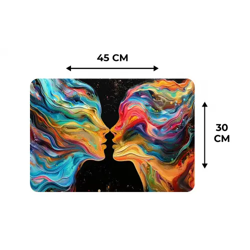 Kunst - Kleurrijk - Vrouw - Art - Abstract - Gezichten Placemat vinyl groot -specs