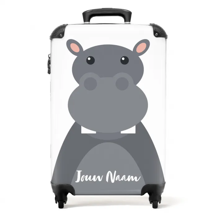 Nino nijlpaard NBS - Handbagage koffer - Kinderen Unisex middel -productfoto_recht