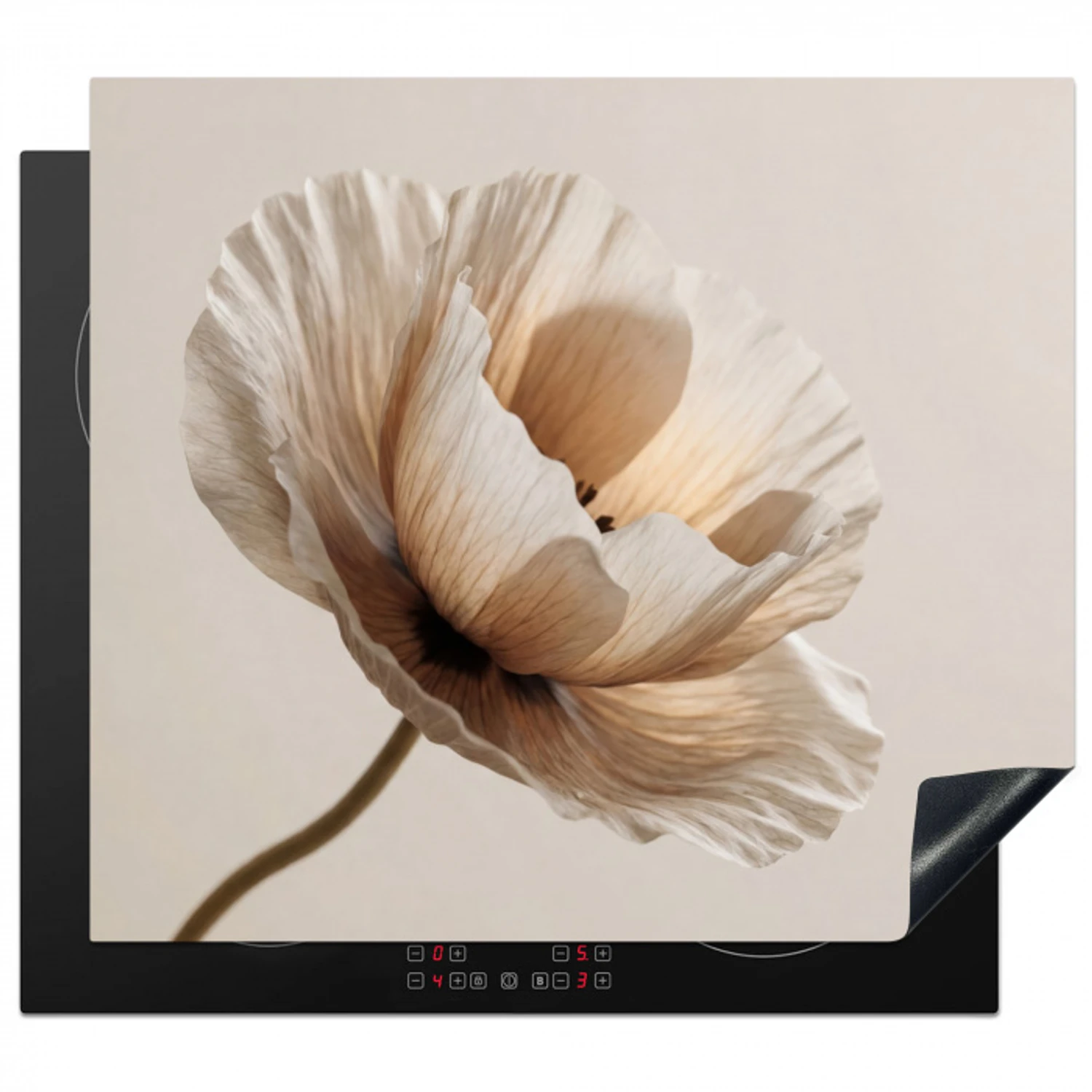 Bloem - Beige - Crème Inductie beschermer vinyl 3mm middel -3d