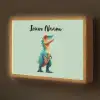 Cartoon - Dino - Oranje - Stekels Light Box met batterij (Wandlamp kind) middel -z3d_website