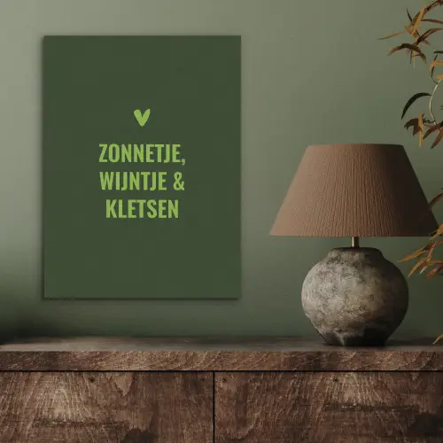 Donkergroen - Quote - Zon - Zomer PET vilt klein -sfeer2
