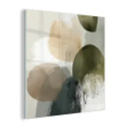 Minimalistisch - Cirkels - Penseelstreken - Beige plexiglas 5mm klein -z3d