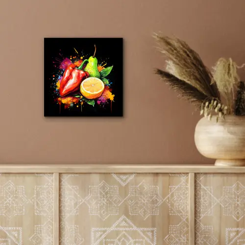 Paprika - Peer - Citroen - Graffiti - Verf - Abstract aluminium wit klein -sfeer4