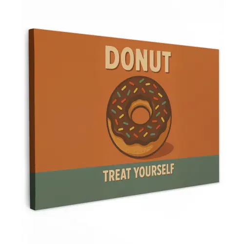 Donut - Spikkels - Kleurrijk - Quote Tuinposter op houten frame 2 cm dik klein -3d