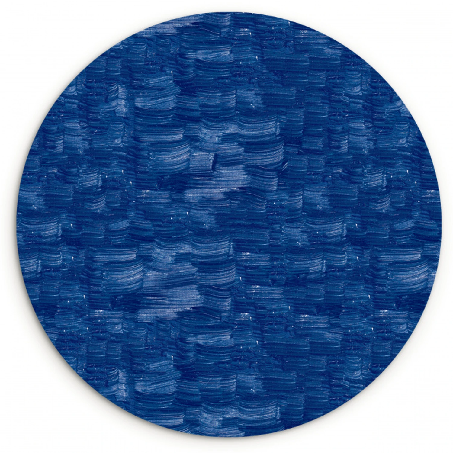 Verf - Strepen - Blauw Wandcirkel kunststof plaat 5mm dik klein 188 -3d