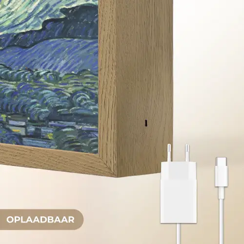 Sterrennacht - Schilderij - Oude meesters - Vincent van Gogh Light Box met batterij (Wandlamp) middel -USP_websiteoplaadbaarNL