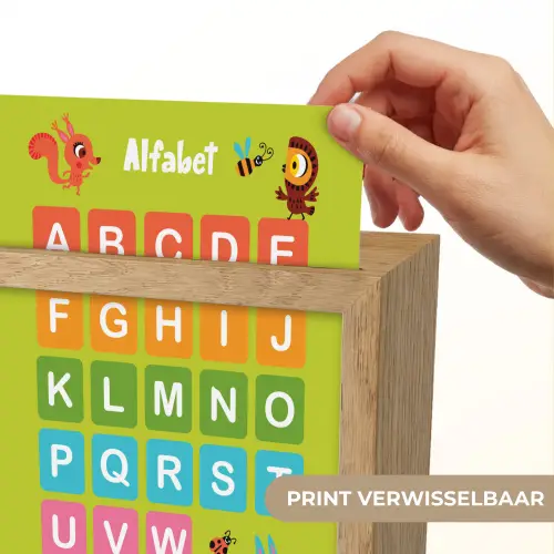 Alfabet - Educatief - Letters leren voor kinderen - Groen - Dieren Light Box met kabel (Wandlamp kind) klein -USP_websiteprintNL