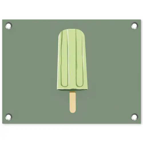 Groen - Waterijsje - Stokje - Illustratie tuinposter los doek klein -3d