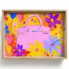 Tas - Roze - Bloemen Dienblad Rechthoek middel -z3d_shopping