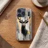 Abstract - Hert - Gewei - Goud Telefoonhoesje iPhone 17 Pro klein -sfeer1