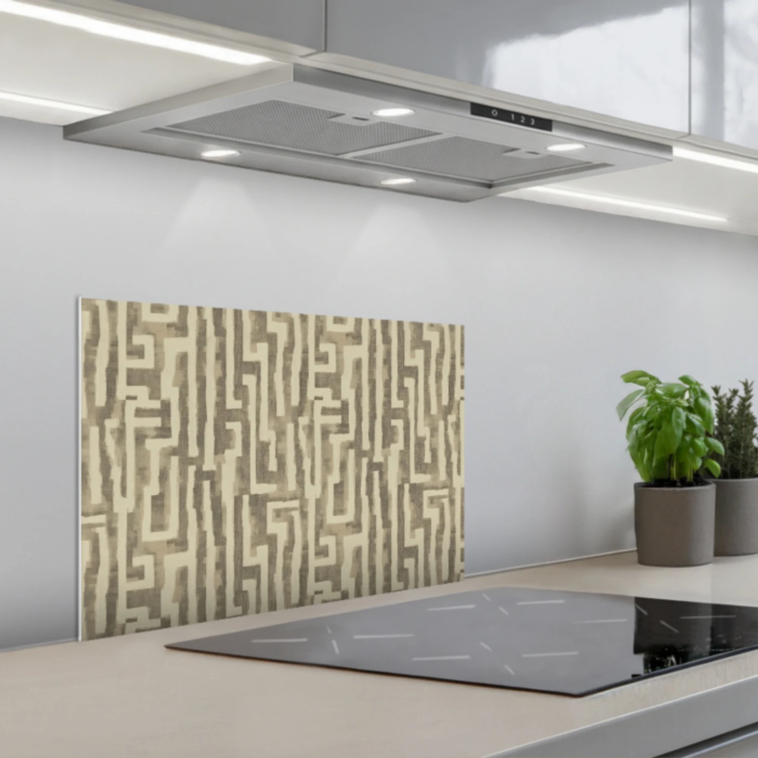 Abstract - Geometrisch - Groen keuken achterwand spatscherm klein 900 -3d_schuin