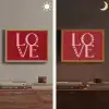 Love - Rood - Hatjes Light Box met batterij (Wandlamp) middel -sfeer3