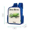 Betonmixer - Getekend - Groen Kinderrugzak - Blauw middel -productfoto_formaten