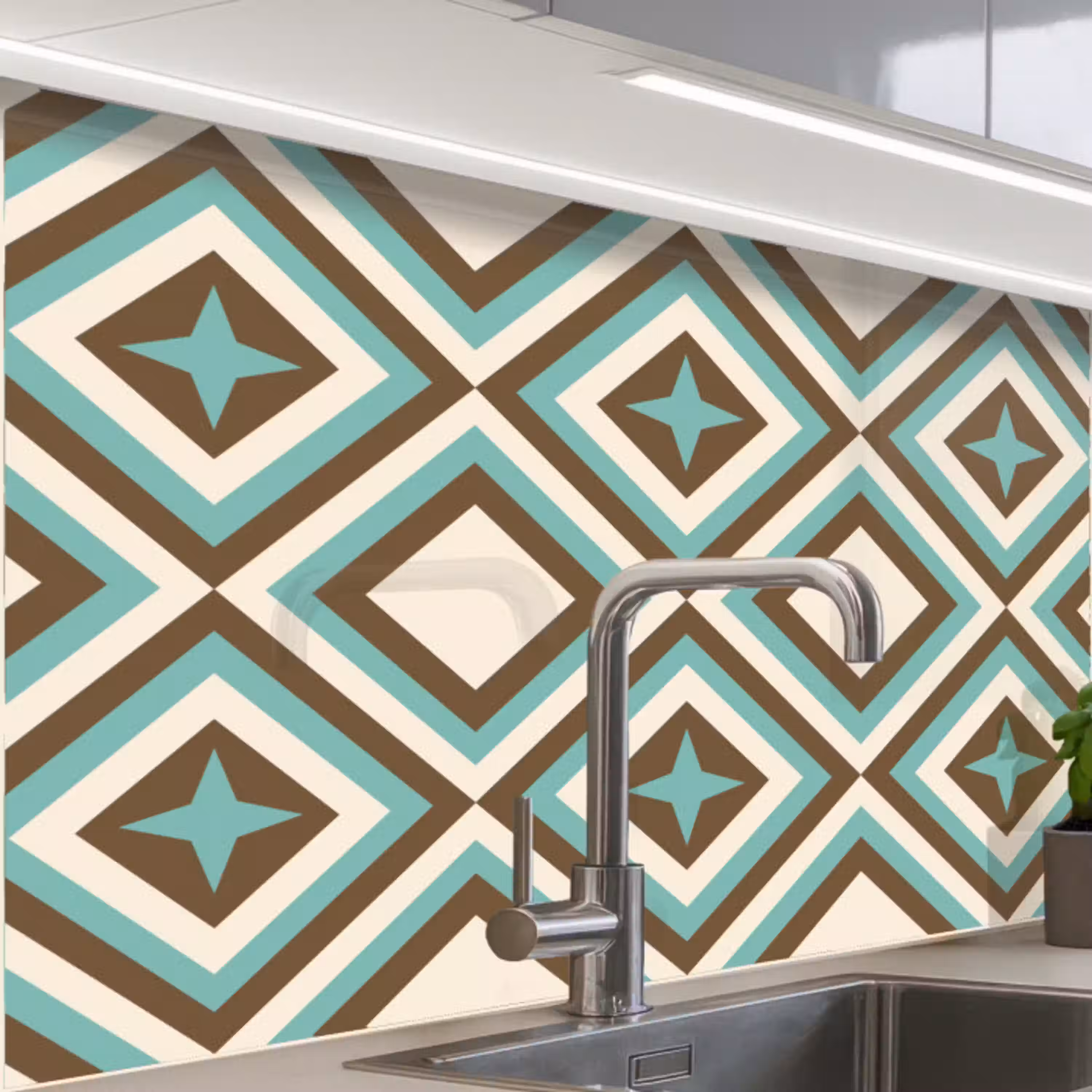 Jaren 50 - Ster - Design keuken achterwand 2 middel 865 -zzzz3d_schuin