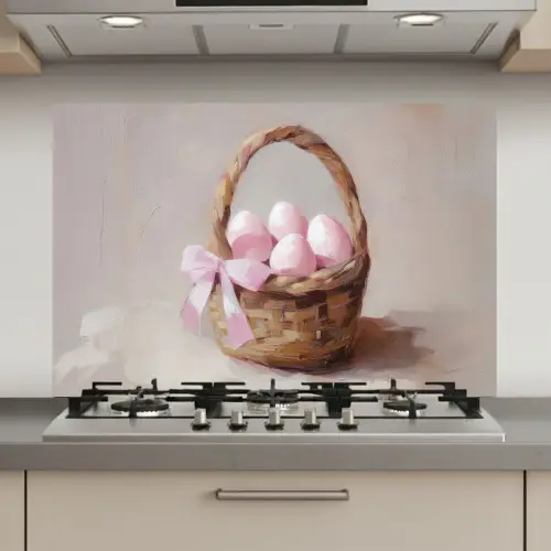 Mand - Eieren - Roze keuken achterwand spatscherm klein -3d_website